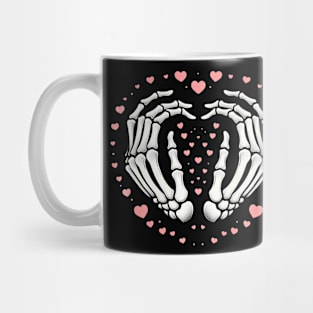 Skeleton Hand Heart Valentines Day Funny Bones Love Premium Mug